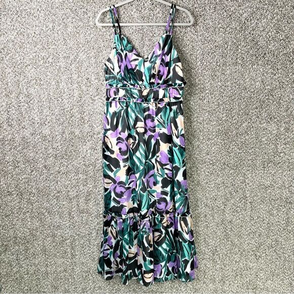 Donna Morgan Dress Women’s 10 Tropical Floral Patterned Sleeveless Tank Maxi NWT - Picture 2 of 11